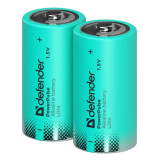 Батарейка D Defender LR20-2BL PowerPulse, 1.5B, (2/20/100), (арт.56220) 1 шт