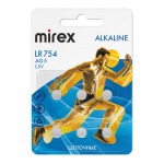 Батарейка Mirex AG5-LR754-6BL Alkaline, 1.5B, (цена за 1 шт)