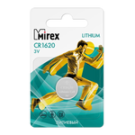 Батарейка литиевая Mirex CR1620 3V цена за 1 шт ecopack (23702-CR1620-E1)