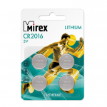 Батарейка Mirex CR1620-4BL Lithium, 3В, (цена за 1 шт)