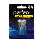 Батарейка алкалиновая Perfeo LR6 AA/2BL Super Alkaline (блистер, цена за 2 шт)