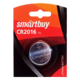 Батарейка SmartBuy CR2016-1BL, 3В, (1/12/720)