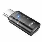 Переходник 8 pin(f) - Type-C(m) HOCO UA36D, цвет: чёрный, прозрачный