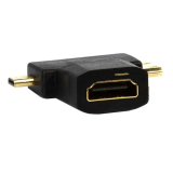 Переходник микро HDMI, мини HDMI - HDMI(f) SmartBuy A119, плоский, пластик, цвет: чёрный