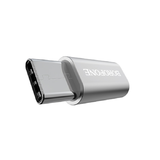 Переходник Type-C - микро USB(f) Borofone BV4, плоский, алюминий, цвет: серебряный