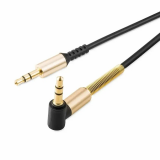 Кабель AUX, Jack 3,5mm(m) - Jack 3,5mm(m) HOCO UPA02, 2.0м, пружинка, микрофон, цвет: чёрный