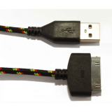 USB Кабель для Apple iPhone 4/4S усиленный 1 метр (черный) LS
