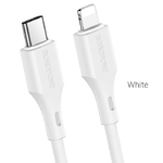 USB-C кабель BOROFONE BX49 Cool Lightning 8-pin, 1м, 3A/20W, PD, PVC (белый)