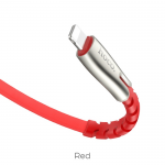 Кабель USB - 8 pin HOCO U58 Core, 1.2м, круглый, 2.4A, силикон, цвет: красный