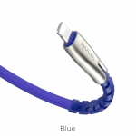 Кабель USB - 8 pin HOCO U58 Core, 1.2м, круглый, 2.4A, силикон, цвет: синий