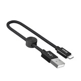 Кабель USB - 8 pin HOCO X35 Premium, 0.25м, круглый, 2.4A, ткань, цвет: чёрный