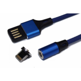USB Кабель Lightning магнитный в тканевой оплетке 1м (черный).16440