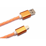 USB Кабель Lightning прозрачная изоляция 1 метр (оранжевый)