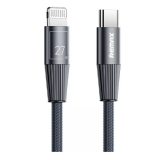Кабель Type-C - 8 pin Remax RC-C107 Infinity, 1.2м, 2.4A, 27Вт, цвет: синий, тёмный