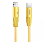 Кабель Type-C - 8 pin Remax RC-C107 Infinity, 1.2м, 2.4A, 27Вт, цвет: золотой