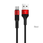 USB кабель BOROFONE BX21 Outstanding MicroUSB, 1м, 2.4A, нейлон (красный)