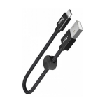 Кабель USB - микро USB HOCO X35 Premium, 0.25м, круглый, 2.4A, ткань, цвет: чёрный