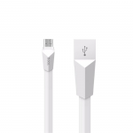 Кабель USB - микро USB HOCO X4 Zinc Alloy Rhombus, 1.2м, плоский, 2.1A, силикон, цвет: белый
