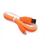 USB Kабель MicroUSB плоский литой (оранжевый)