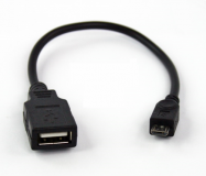 OTG Кабель USB (f) -mini USB (m)(черный,европакет)