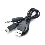 USB кабель,штекер USB-штекер mini USB+3,5мм,длина 0,5м 0348