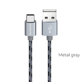 USB кабель BOROFONE BX24 Ring Current Type-C, 1м, 3A, нейлон (серый)