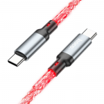Кабель Type-C - Type-C HOCO U112 Shine, 1.0м, PD 60Вт, цвет: серый