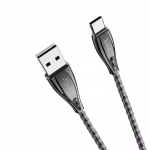 Кабель USB - Type-C HOCO U56 Metal armor, 1.2м, круглый, 2.4A, металл, цвет: серый