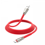 Кабель USB - USB Type-C HOCO U58, 2,4A красный 1,2м (в оплетке, с усилением сгиба)