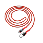 Кабель USB - USB Type-C HOCO U89, 3A красный 1,2м (в оплетке, LED индикатор)