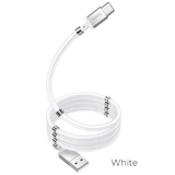 Кабель USB - Type-C HOCO U91, 1.0м, круглый, 3.0A, силикон, магнитные соединения, цвет: белый