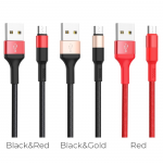 Кабель USB - Type-C HOCO X26 Xpress, 1.0м, круглый, 2.1A, ткань, цвет: красный