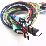 USB кабель 3.1 Type-C плетеный с алюминеевыми концевиками 1 метр (синий-черный).15378