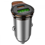 Блок питания автомобильный 1 USB, 1 Type-C HOCO NZ16A, Rigorous, 43Вт, цвет: серый
