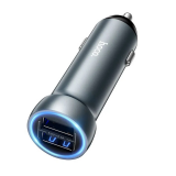 Блок питания автомобильный 2 USB HOCO Z54, Prosperous, 15Вт, цвет: серый