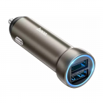 Блок питания автомобильный 2 USB HOCO Z54, Prosperous, 15Вт, цвет: золотой