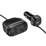 Блок питания в авто 1 USB, 1 Type-C HOCO Z59, Rank, 48Вт, кабель 0,75 м, цвет: чёрный