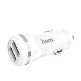 Блок питания автомобильный 2 USB HOCO, Z27, Staunch, 2400mA, пластик, цвет: белый