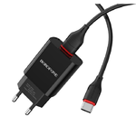 Сетевое зарядное устройство USB + кабель Type-C BOROFONE BA20A Sharp single port charger set 2100 mA