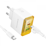 Блок сетевой USB, Type-C Borofone BAS32A, Treasure, 5V, 3.0A, 30Вт, кабель Type-C, 1.0м, белый