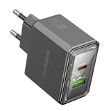 Блок питания сетевой USB, Type-C Borofone BAS32A, Treasure, 5V, 3.0A, 30Вт, PD, QC 3.0, цвет: черный