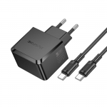 Блок питания Type-C Borofone BAS61A, Smart, кабель Type-C-Type-C, 1,0 м, 60 Вт, цвет: чёрный