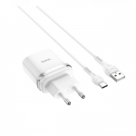 Блок питания 1 USB HOCO C12Q, 3000mA, 18Вт, QC3.0, кабель Type-C, цвет: белый