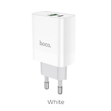 Блок питания сетевой 1 USB, Type-C HOCO, C80A, Rapido, 3000mA, пластик, PD20W, QC3.0, цвет: белый