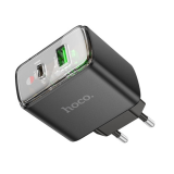 Блок питания сетевой USB, Type-C HOCO CS42A, Smart, 5V, 3.0A, 30Вт, PD, QC 3.0, цвет: чёрный