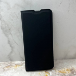 Чехол-книга FANCY для Samsung Galaxy S25 FE тканевая поверхность с визитницей, черная