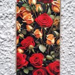 Чехол-книга Fashion Case для Huawei Honor 10i, красочный принт, красные и желтые розы, золотой