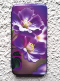 Чехол-книга Fashion Case для Huawei Honor 10i, красочный принт, фиолетовые цветы, синий
