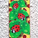 Чехол-книга Fashion Case для Huawei Honor 20 Lite, красочный принт, божьи коровки, золотой