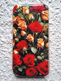 Чехол-книга Fashion Case для Huawei Honor 30i, красочный принт, красные и желтые розы, золотой